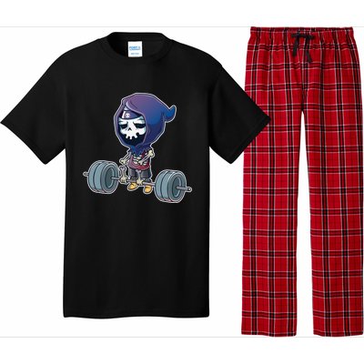 Gym Reaper Grim Reaper Deadlifts Workout Halloween Costume Great Gift Pajama Set