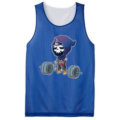 Gym Reaper Grim Reaper Deadlifts Workout Halloween Costume Great Gift Mesh Reversible Basketball Jersey Tank