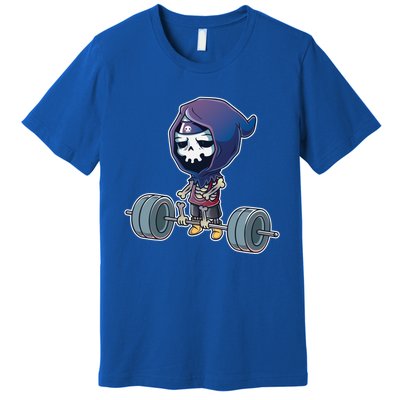 Gym Reaper Grim Reaper Deadlifts Workout Halloween Costume Great Gift Premium T-Shirt