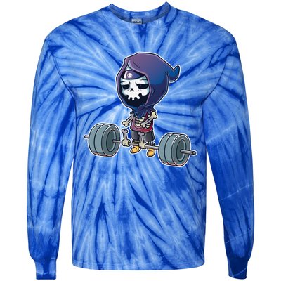 Gym Reaper Grim Reaper Deadlifts Workout Halloween Costume Great Gift Tie-Dye Long Sleeve Shirt