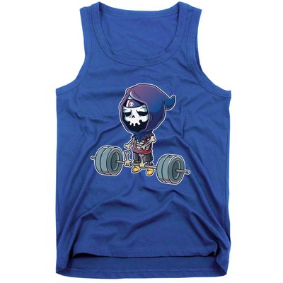 Gym Reaper Grim Reaper Deadlifts Workout Halloween Costume Great Gift Tank Top