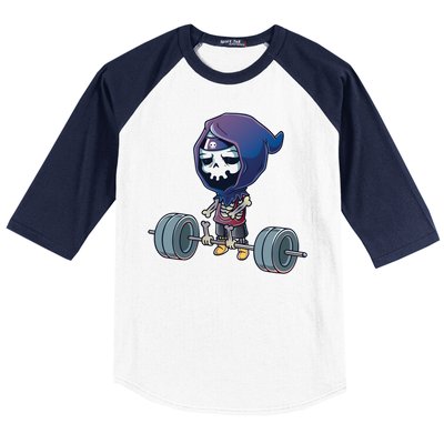 Gym Reaper Grim Reaper Deadlifts Workout Halloween Costume Great Gift Baseball Sleeve Shirt