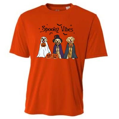 Golden Retriever Ghost Dogs Halloween Dog Witch Spooky Vibes Great Gift Cooling Performance Crew T-Shirt