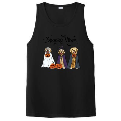 Golden Retriever Ghost Dogs Halloween Dog Witch Spooky Vibes Great Gift PosiCharge Competitor Tank