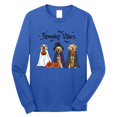 Golden Retriever Ghost Dogs Halloween Dog Witch Spooky Vibes Great Gift Long Sleeve Shirt