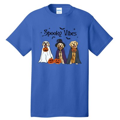 Golden Retriever Ghost Dogs Halloween Dog Witch Spooky Vibes Great Gift Tall T-Shirt