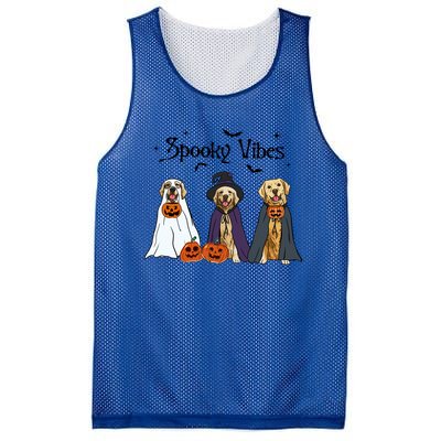 Golden Retriever Ghost Dogs Halloween Dog Witch Spooky Vibes Great Gift Mesh Reversible Basketball Jersey Tank