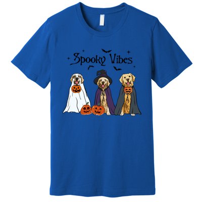 Golden Retriever Ghost Dogs Halloween Dog Witch Spooky Vibes Great Gift Premium T-Shirt