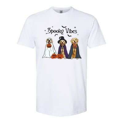 Golden Retriever Ghost Dogs Halloween Dog Witch Spooky Vibes Great Gift Softstyle CVC T-Shirt