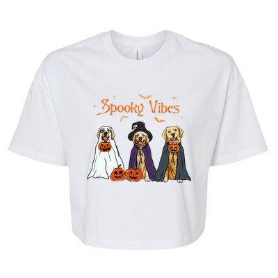 Golden Retriever Ghost Dogs Halloween Dog Witch Spooky Vibes Gift Bella+Canvas Jersey Crop Tee