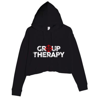 Gun Range Group Therapy Target Shooting Funny Crop Fleece Hoodie