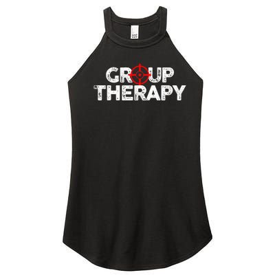 Gun Range Group Therapy Target Shooting Funny Women’s Perfect Tri Rocker Tank