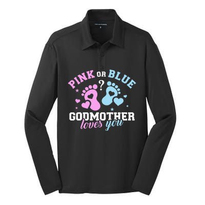 Gender reveal godmother Silk Touch Performance Long Sleeve Polo