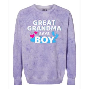 Gender reveal great grandma says matching baby party Colorblast Crewneck Sweatshirt