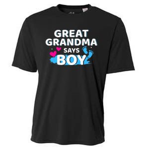 Gender reveal great grandma says matching baby party Cooling Performance Crew T-Shirt