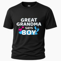 Gender reveal great grandma says matching baby party Cooling Performance Crew T-Shirt