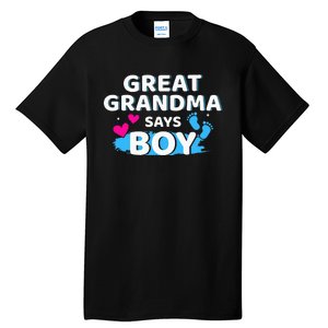 Gender reveal great grandma says matching baby party Tall T-Shirt