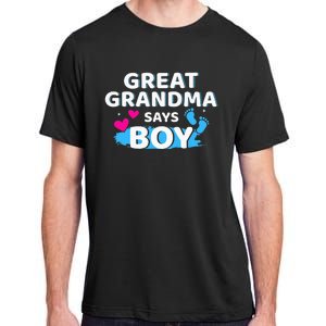 Gender reveal great grandma says matching baby party Adult ChromaSoft Performance T-Shirt