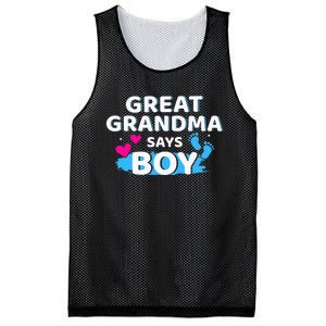 Gender reveal great grandma says matching baby party Mesh Reversible Basketball Jersey Tank