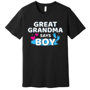 Gender reveal great grandma says matching baby party Premium T-Shirt