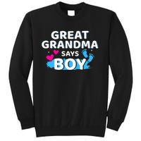 Gender reveal great grandma says matching baby party Tall Sweatshirt