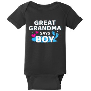 Gender reveal great grandma says matching baby party Baby Bodysuit