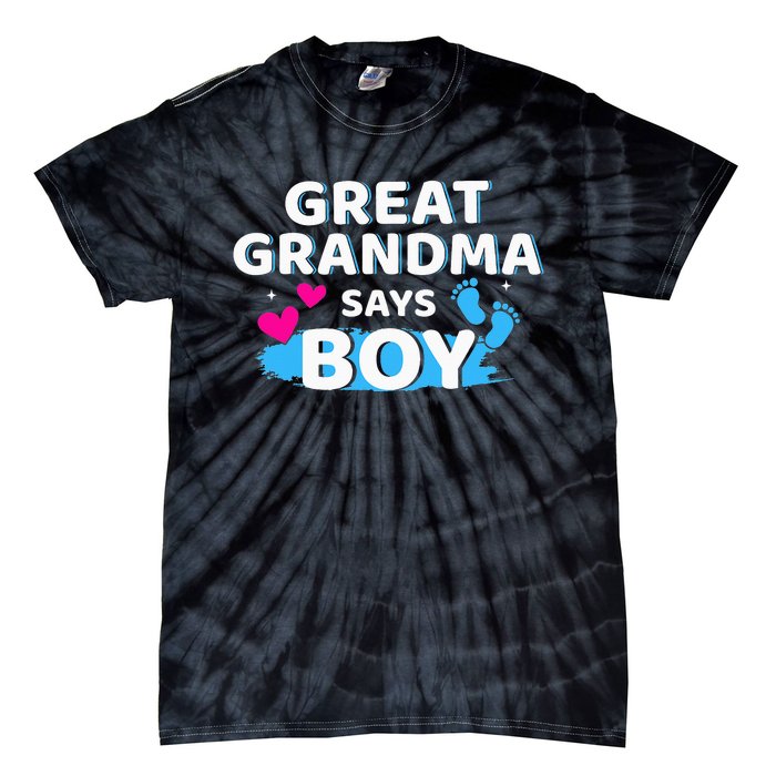 Gender reveal great grandma says matching baby party Tie-Dye T-Shirt