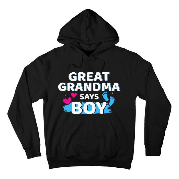 Gender reveal great grandma says matching baby party Tall Hoodie