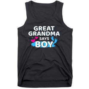 Gender reveal great grandma says matching baby party Tank Top