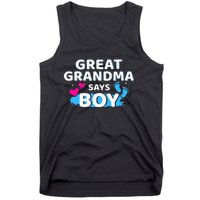 Gender reveal great grandma says matching baby party Tank Top