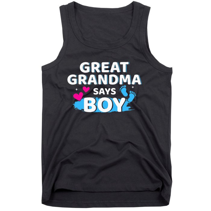 Gender reveal great grandma says matching baby party Tank Top