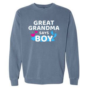 Gender reveal great grandma says matching baby party Garment-Dyed Sweatshirt