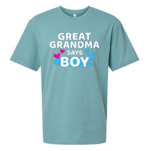 Gender reveal great grandma says matching baby party Sueded Cloud Jersey T-Shirt