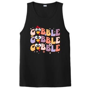 Groovy Retro Gobble Gobble Funny Thanksgiving Turkey Day PosiCharge Competitor Tank