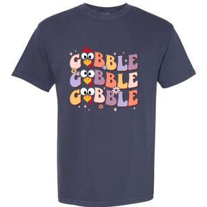 Groovy Retro Gobble Gobble Funny Thanksgiving Turkey Day Garment-Dyed Heavyweight T-Shirt