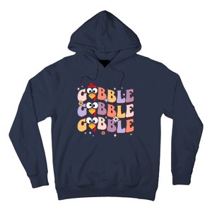 Groovy Retro Gobble Gobble Funny Thanksgiving Turkey Day Hoodie