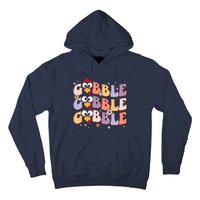 Groovy Retro Gobble Gobble Funny Thanksgiving Turkey Day Hoodie