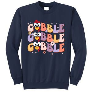 Groovy Retro Gobble Gobble Funny Thanksgiving Turkey Day Sweatshirt