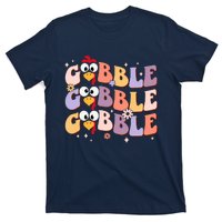 Groovy Retro Gobble Gobble Funny Thanksgiving Turkey Day T-Shirt