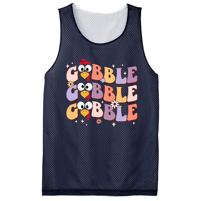 Groovy Retro Gobble Gobble Funny Thanksgiving Turkey Day Mesh Reversible Basketball Jersey Tank