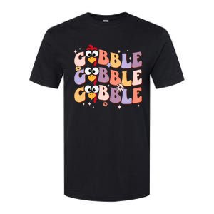 Groovy Retro Gobble Gobble Funny Thanksgiving Turkey Day Softstyle CVC T-Shirt