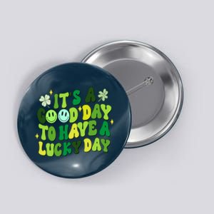 Green Retro Groovy St Patricks Day Party funny Button