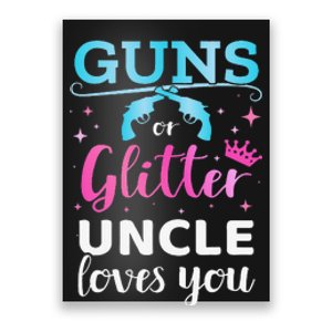 Gender reveal guns or glitter uncle matching baby party Poster