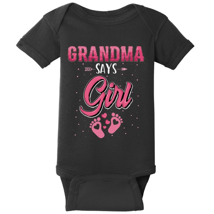 Gender reveal grandma says baby matching family set Baby Bodysuit