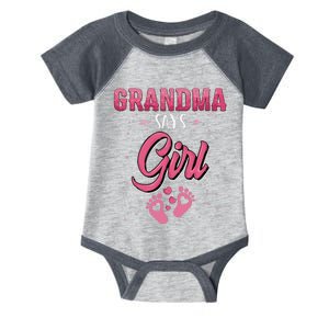 Gender reveal grandma says baby matching family set Infant Baby Jersey Bodysuit