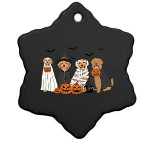 Golden Retriever Ghost Dog Halloween Ceramic Star Ornament