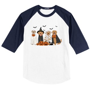 Golden Retriever Ghost Dog Halloween Baseball Sleeve Shirt