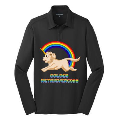 Golden Retriver Golden Retrivercorn Silk Touch Performance Long Sleeve Polo