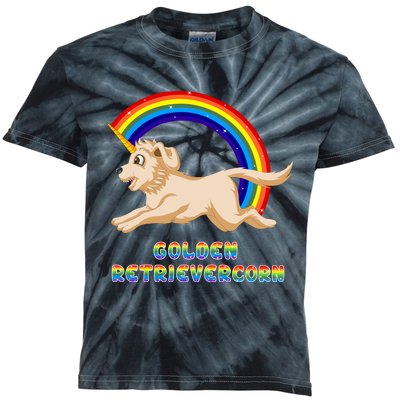 Golden Retriver Golden Retrivercorn Kids Tie-Dye T-Shirt