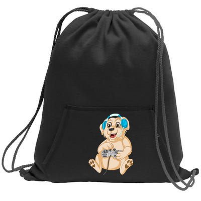 Golden Retriver Gamer Sweatshirt Cinch Pack Bag